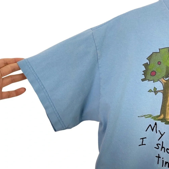 Vintage 90s Hilarious Gamer Tshirt Light Blue Unisex Size Medium Tee T-Shirt - Picture 5 of 12